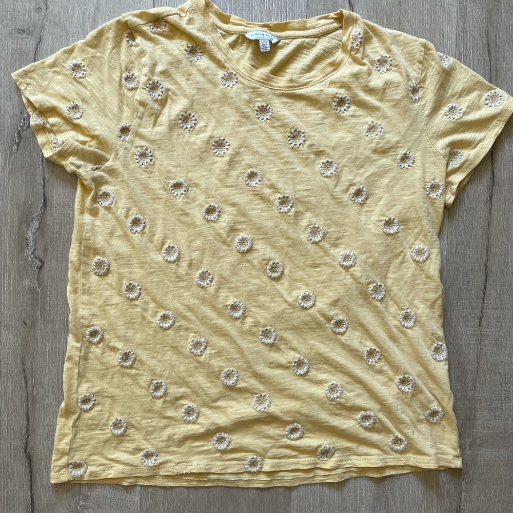 Super Cute Yellow Floral Lucky Brand Shirt